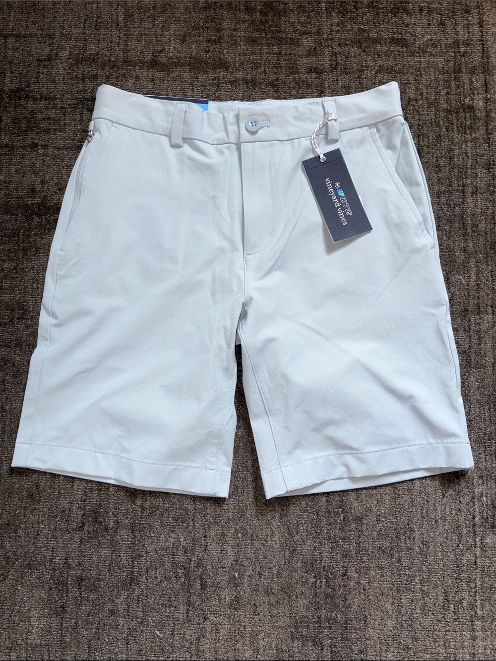 Vineyard Vines Boys Light Blue On The Go Performance Flat-Front Shorts